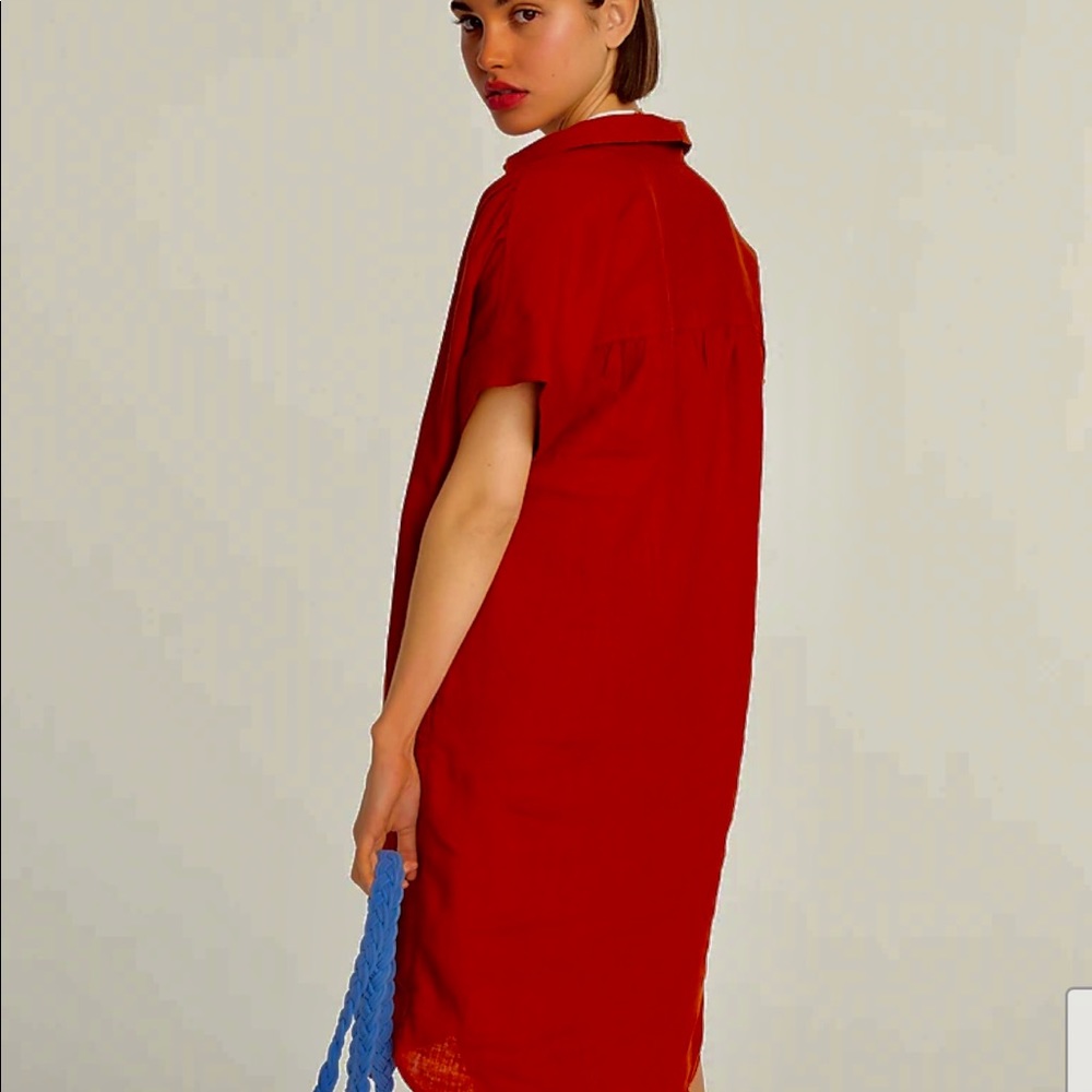 J.Crew Size SMALL Linen Radio Red - Picture 3 of 4
